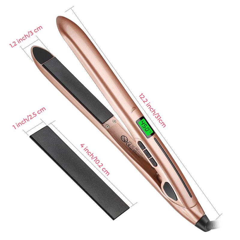 2 in 1 Professional Silk Press Hair Straightener, Negative Ion Hair Straightening Machine, Professional Hair Straightening Tool for Home & Travel Use, Hair Styling Tools