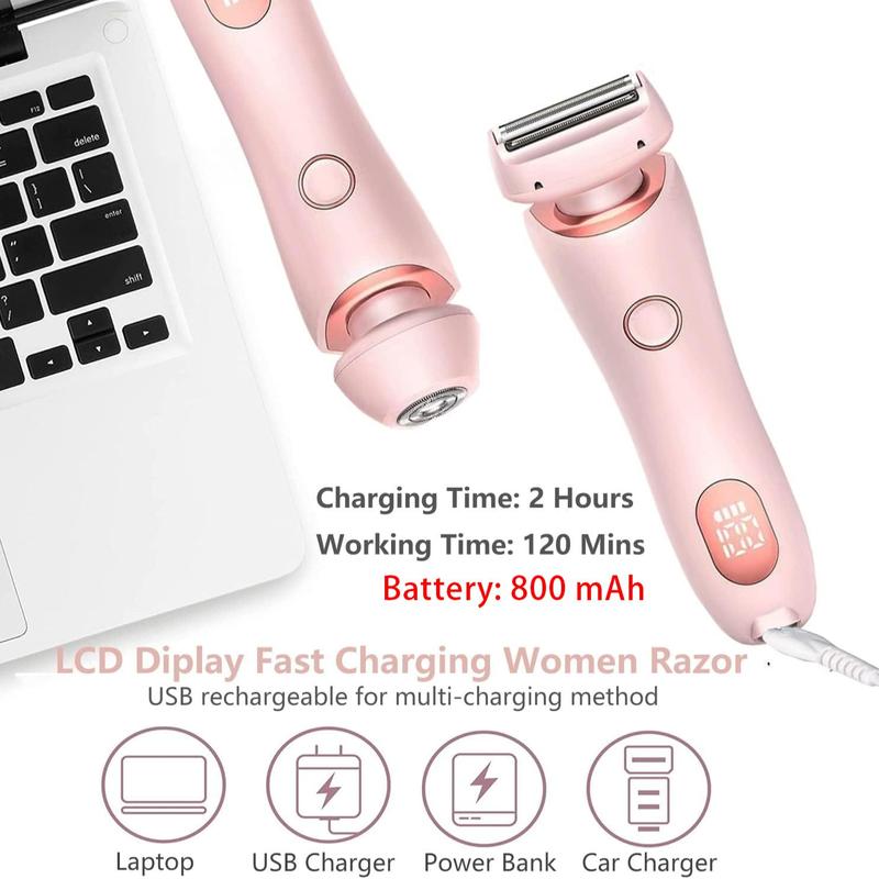 2 in 1 Electric Shaver, 1 Box Waterproof Wet & Dry Use Hair Removal Tool & Accessories, Safety Bikini Legs Underarm Hair Removal Tool for Women, Christmas Gift,  Electric Epilator Hair Removal,  Hair Removal Machine,  Hair Removal Kit