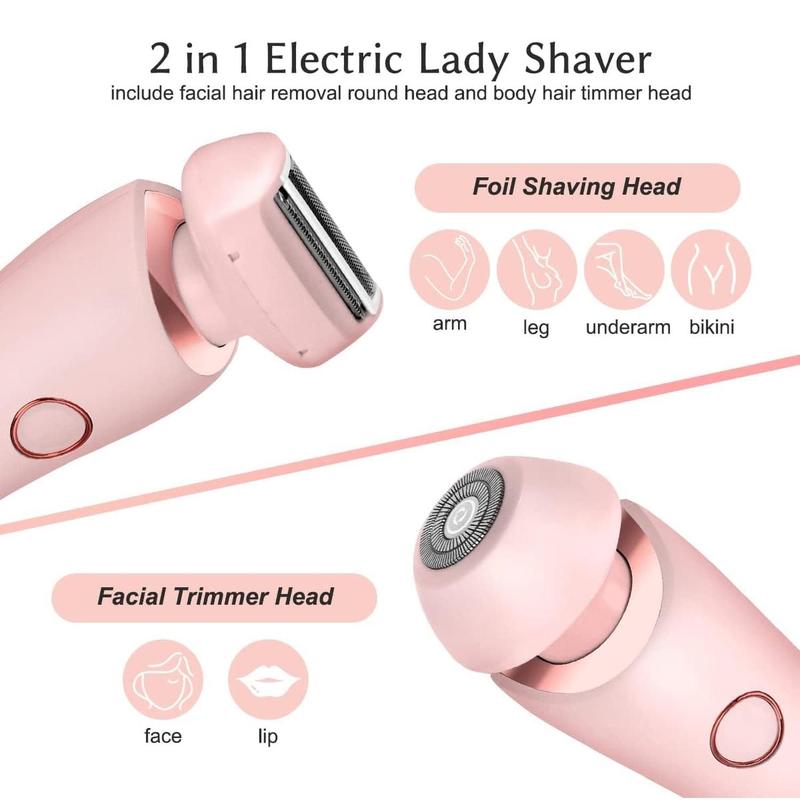 2 in 1 Electric Shaver, 1 Box Waterproof Wet & Dry Use Hair Removal Tool & Accessories, Safety Bikini Legs Underarm Hair Removal Tool for Women, Christmas Gift,  Electric Epilator Hair Removal,  Hair Removal Machine,  Hair Removal Kit