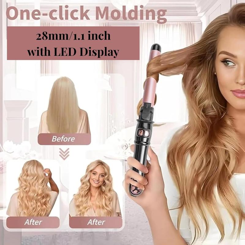 2024 Newest Automatic Curling Wand 28mm 1.1 inch Rotating Curling Iron , Automatic Hair Curler with LED Display, Professional &Fast Heating