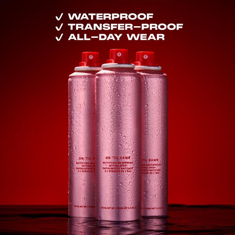 Lock, Slay, Repeat: On 'Til Dawn Full-Sized Trio | THREE  ONE SIZE Setting Sprays for All-Day Matte Finish | Setting Sprays for Makeup Artist Kit