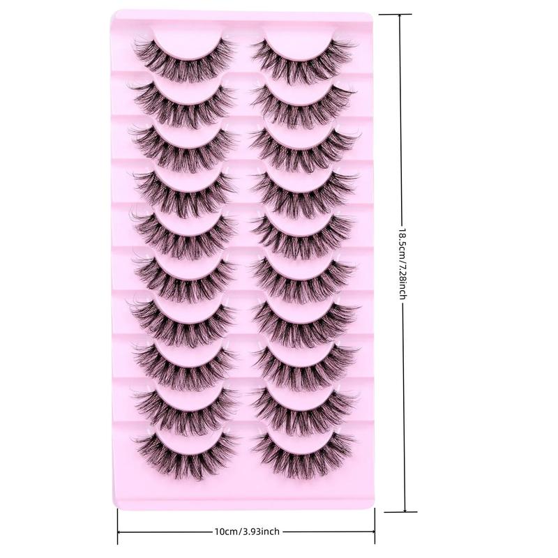 Fluffy False Eyelashes for Music Festival Makeup, 10 Pairs Natural Eyelashes for Lashes Extensions, Volumized Fake Eyelashes, Shinyslashes, Christmas Gift