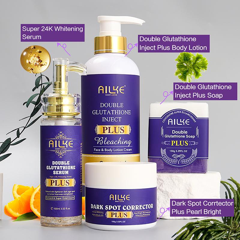 AILKE  Moisturizing, Smoothing, Brightening Skin Care Set, Non-Greasy & Fast Absorbing, Hydroquinone Free