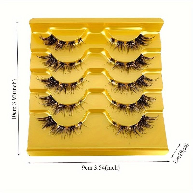 Cross Cluster False Eyelashes for Lashes Extension, 5 Pairs set Natural Curling 3D Faux Lashes, Eyelashes Extension Kit, Eye Makeup Enhancement Products for Women & Girls, Natural False Lashes, Makeup Products