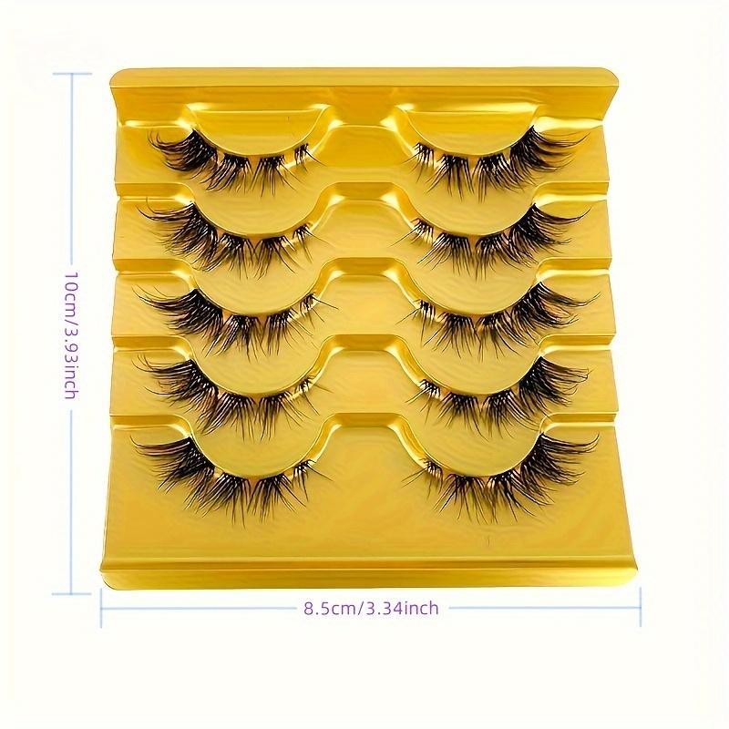 Cross Cluster False Eyelashes for Lashes Extension, 5 Pairs set Natural Curling 3D Faux Lashes, Eyelashes Extension Kit, Eye Makeup Enhancement Products for Women & Girls, Natural False Lashes, Makeup Products