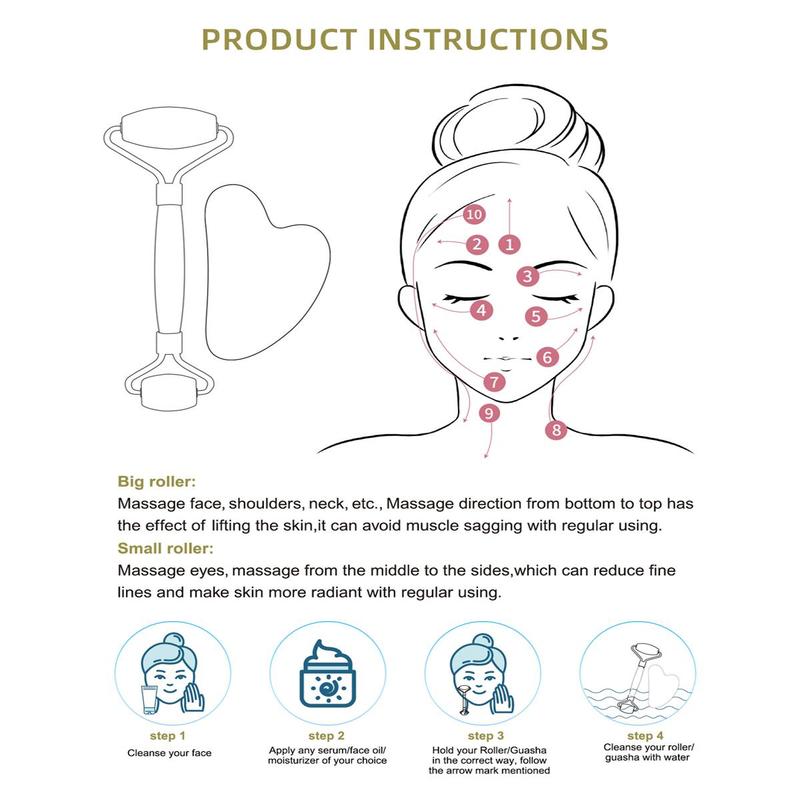 Face Massage Roller & Heart Shaped Gua Sha Board, 2 Counts set Face Massage Tool for Skin Care, Muscle Relaxation Tool, Facial Massaging Tool