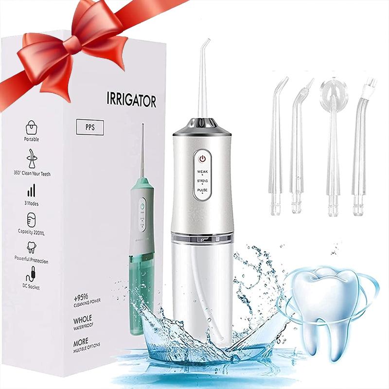 Oral Care Set, Portable Cleaner, 6-in-1 Water Flosser, Portable Plaque Remover, Efficient Teeth Cleaning, Halloween Gift, Rechargeable Cleaning Tool for Adults and Kids