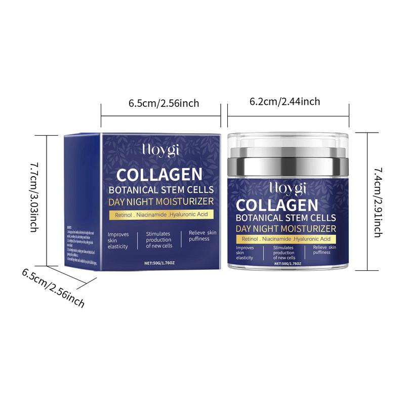 Collagen Day & Night Face Cream, 2 Counts set Hydrating Brightening Face Cream, Moisturizing Skin Care Cream, Face Lotion for Women & Men