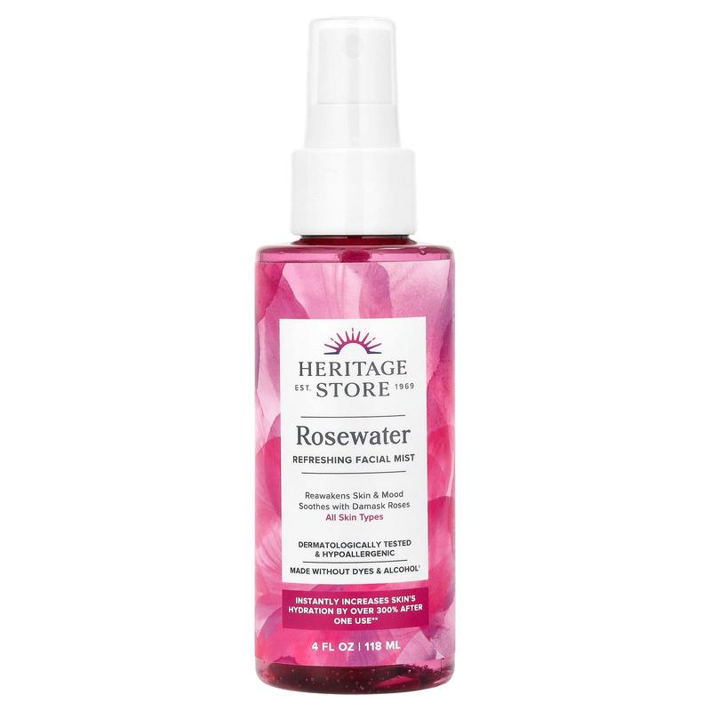 Heritage Store Rosewater Refreshing Facial Mist, 4 fl oz (118 ml)