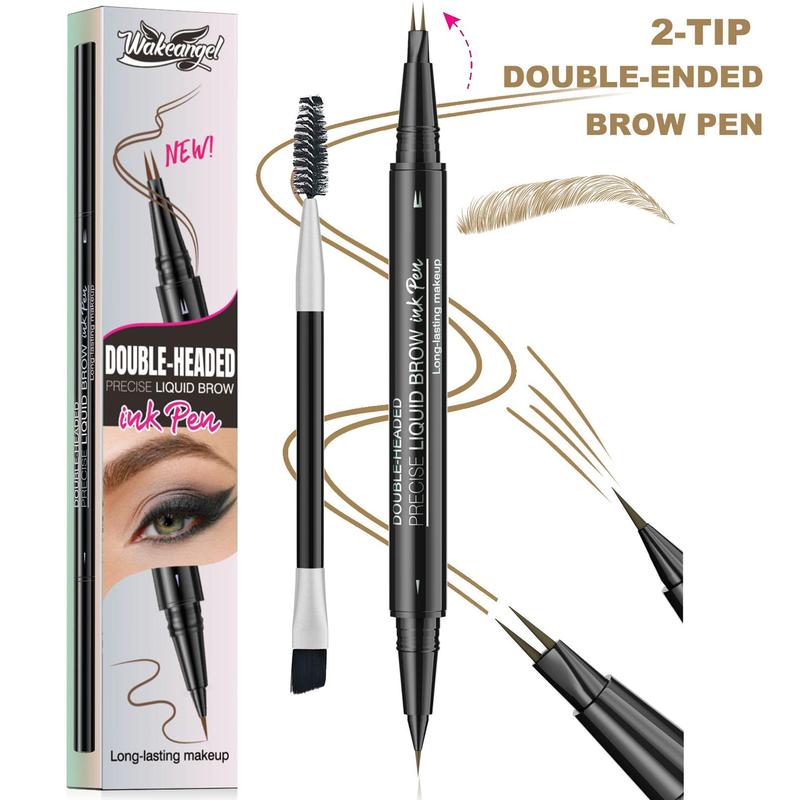 2-in-1 Dual-Ended Waterproof Eyebrow Pencil, Micro-Fork Tip microblading eyebrow pen for Natural Hair-Like Brow, Long Lasting Makeup Flawless Cosmetic