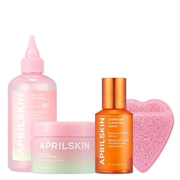 [APRILSKIN Official] 19M Prime Jejudo Pink Aloe Calming Glass Skin Set| Soothing & Irritated cares | Daily Glass Glow Skin | K-beauty