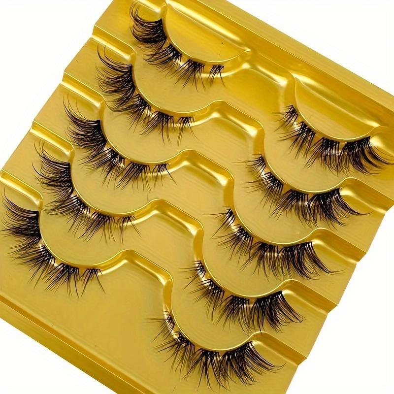 Cross Cluster False Eyelashes for Lashes Extension, 5 Pairs set Natural Curling 3D Faux Lashes, Eyelashes Extension Kit, Eye Makeup Enhancement Products for Women & Girls, Natural False Lashes, Makeup Products