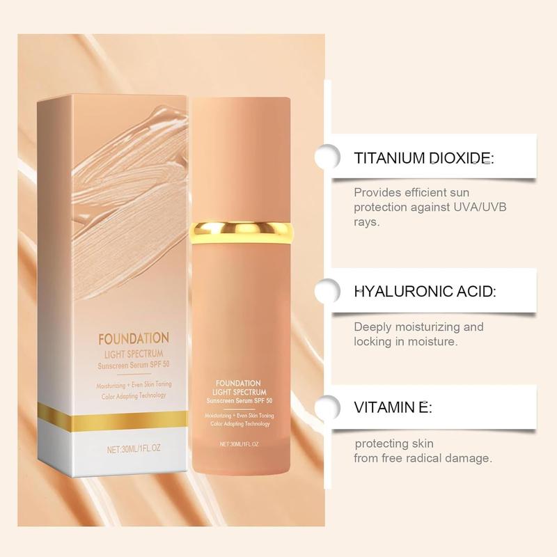 Hot Deal !! Biomimic Foundation 4 in 1 - Medium Spectrum, Liquid Foundation for Flawless, Natural Looking Finish Waterproof SPF 50+ (30ML)