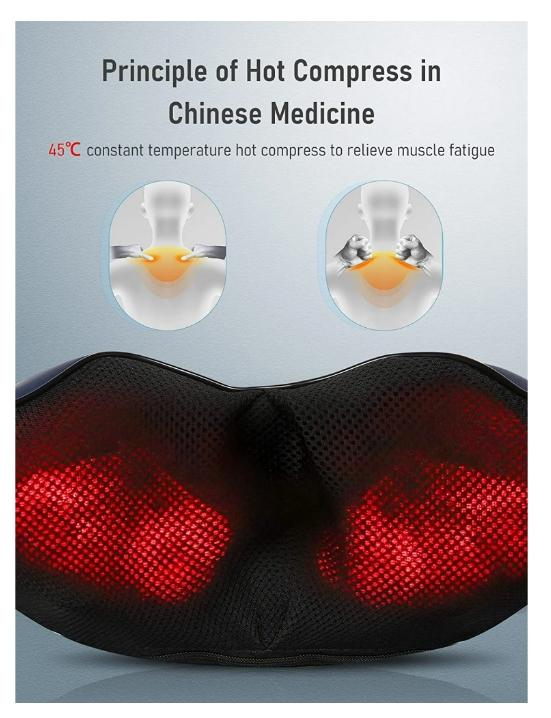 Neck Shiatsu Kneading Massager with Heat - Deep Tissue Electric Back Massage for Shoulder Massage, Christmas Relaxing Gift