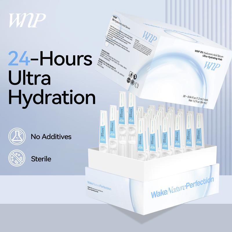 WNP Ultra-Hydrating Serum -Vegan | 3% Hyaluronic Acid Glass Skin Single-Use Vials Skincare Comfort