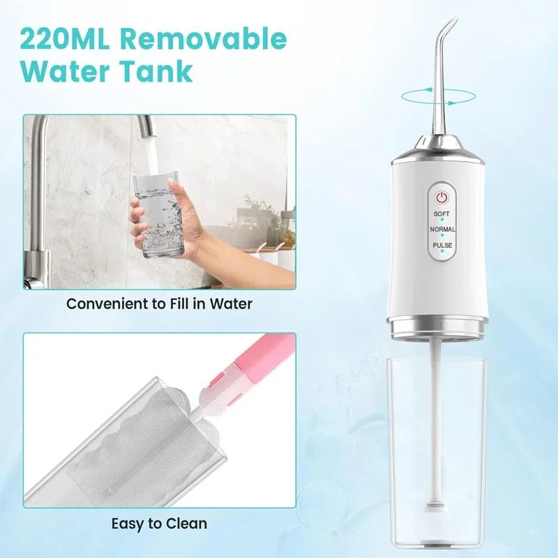 Oral Care Set, Portable Cleaner, 6-in-1 Water Flosser, Portable Plaque Remover, Efficient Teeth Cleaning, Halloween Gift, Rechargeable Cleaning Tool for Adults and Kids