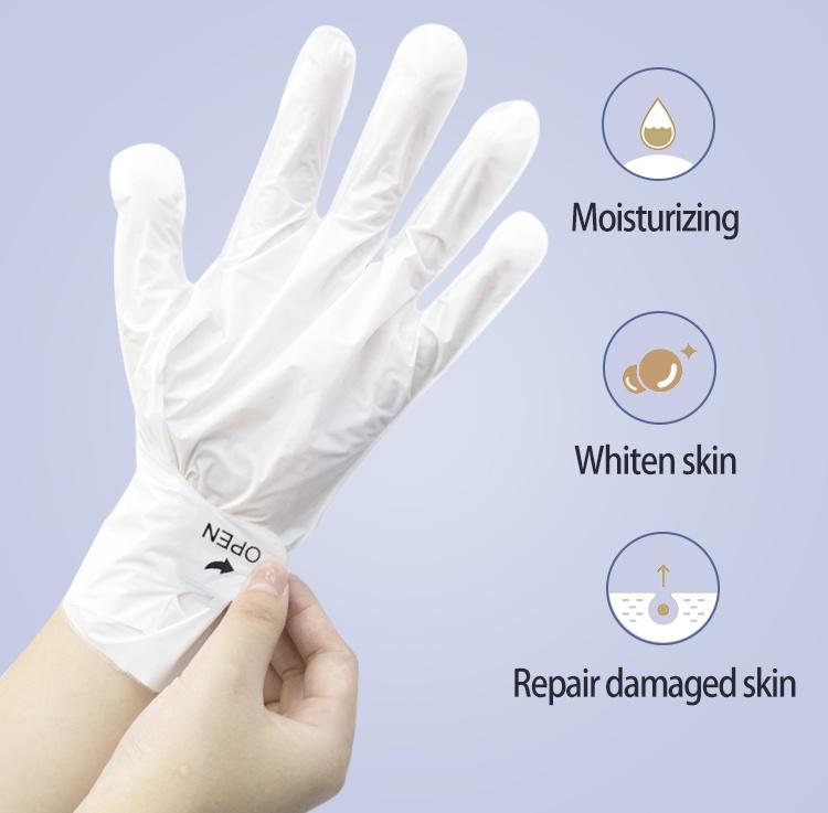 Skin Relief Repairing Hand Mask, Moisturizing Gloves with  Natural Plant Extracts & Shea Butter for for Dry, Aging, Cracked, Hand Care for Sensitive Skin,3 Pair of Single-Use Gloves foot pad