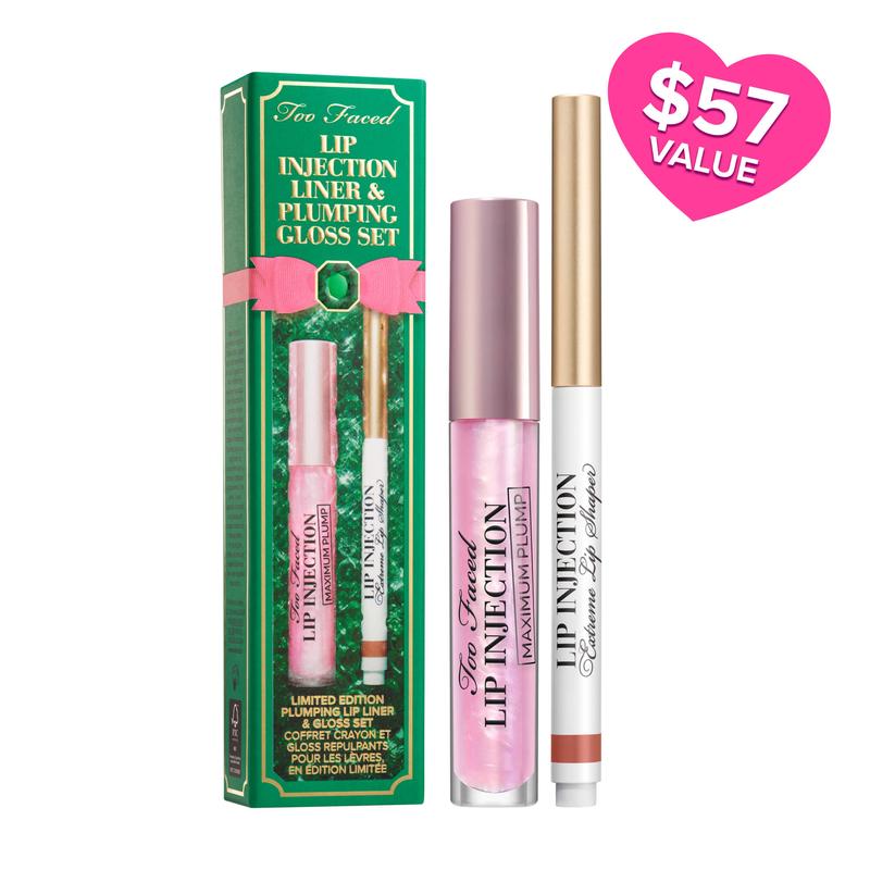 Too Faced Lip Injection Plumping Lip Liner & Gloss Set - Volumize Lip Plumper & Shaper Gift