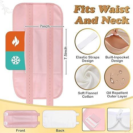 Castor Oil Pack Wrap Set, Adjustable Reusable Organic Castor Oil Pack Kit, Castor Oil Packs for Liver Detox with Elastic Strap Cotton Machine Washable Anti Oil Leak