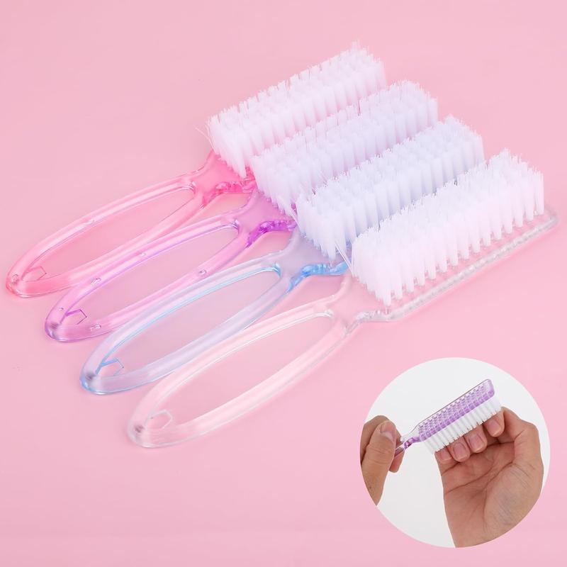 4 Pack Long Handle Grip  Brush Plastic Fingernail Cleaning Brush Multicolor Small Pedicure Scrubbing Tools Kit  and Nails Soft Manicure Polish Brush for Women Men  Clean Up