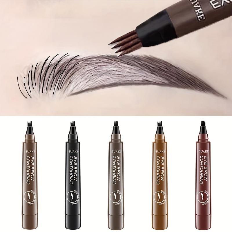 Waterproof EyebrowPen,MicrobladingÉyebrow Pencil With 4Split Head,Natural LookingBrowsMakeup ( 5Colors )