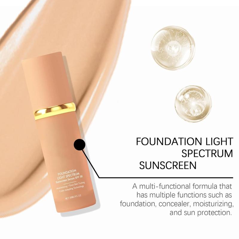 Hot Deal !! Biomimic Foundation 4 in 1 - Medium Spectrum, Liquid Foundation for Flawless, Natural Looking Finish Waterproof SPF 50+ (30ML)