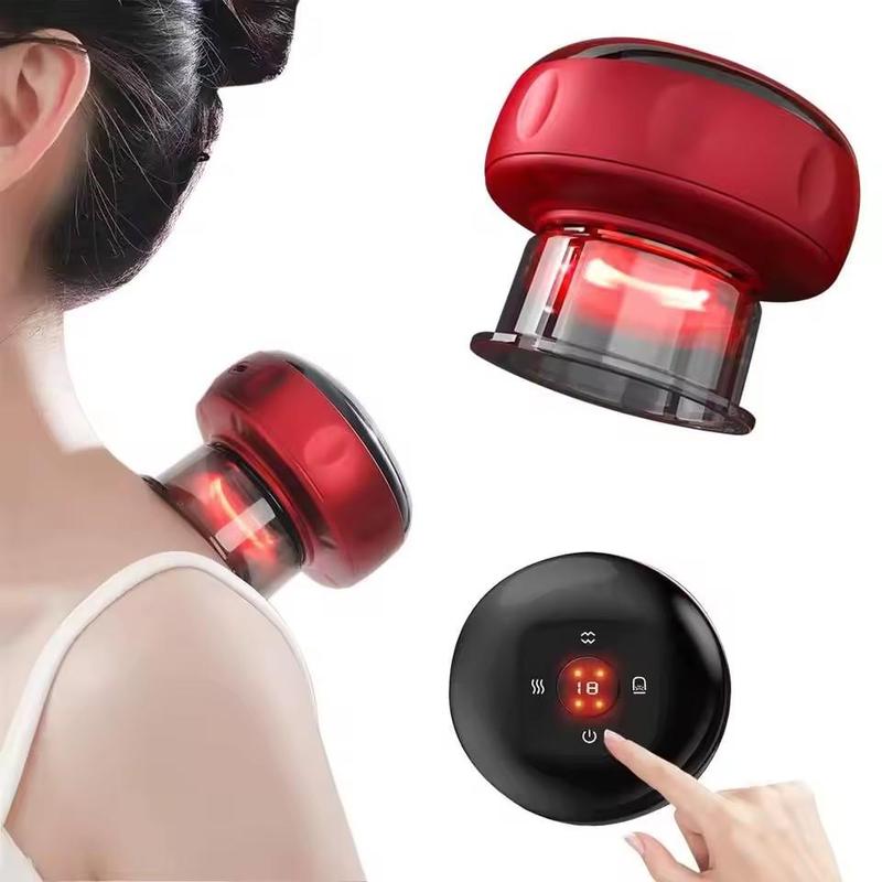 12-speed Intelligent Vacuum Cupping & Scraping Instrument, Intelligent Electric Breathing Heating Cupping Massager, Cordless Large Suction Heat Suction Machine, Christmas Gift