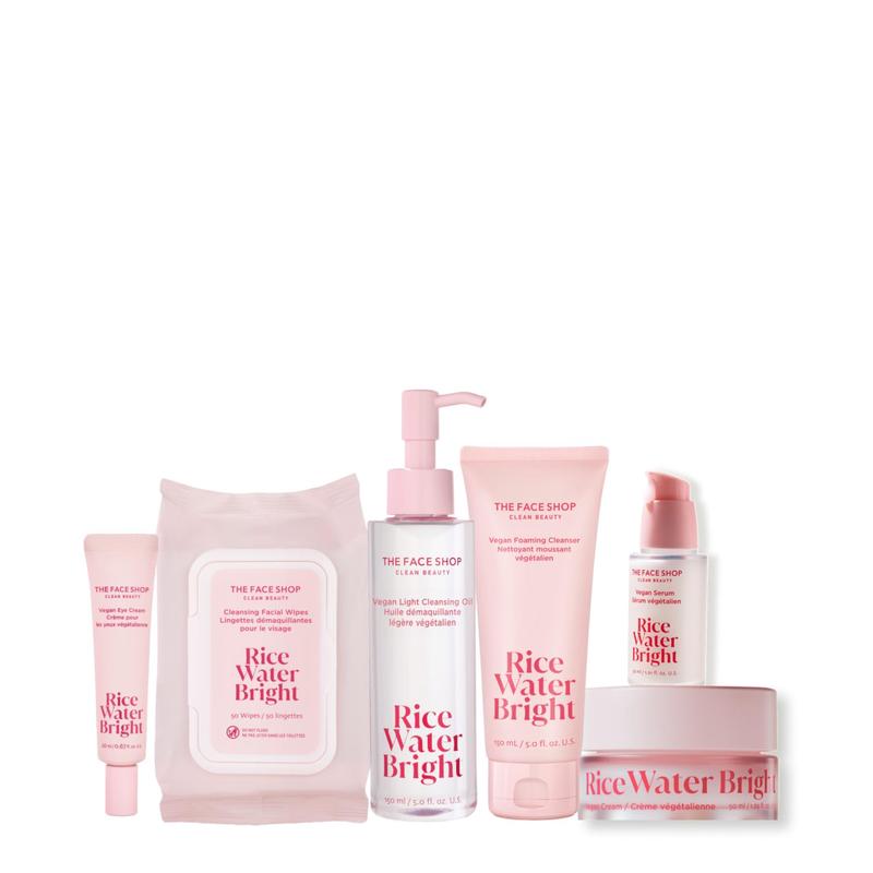 The Face Shop Rice Water Bright Line Up - Vegan Skincare for Radiant Skin Nourishing Skin Repair