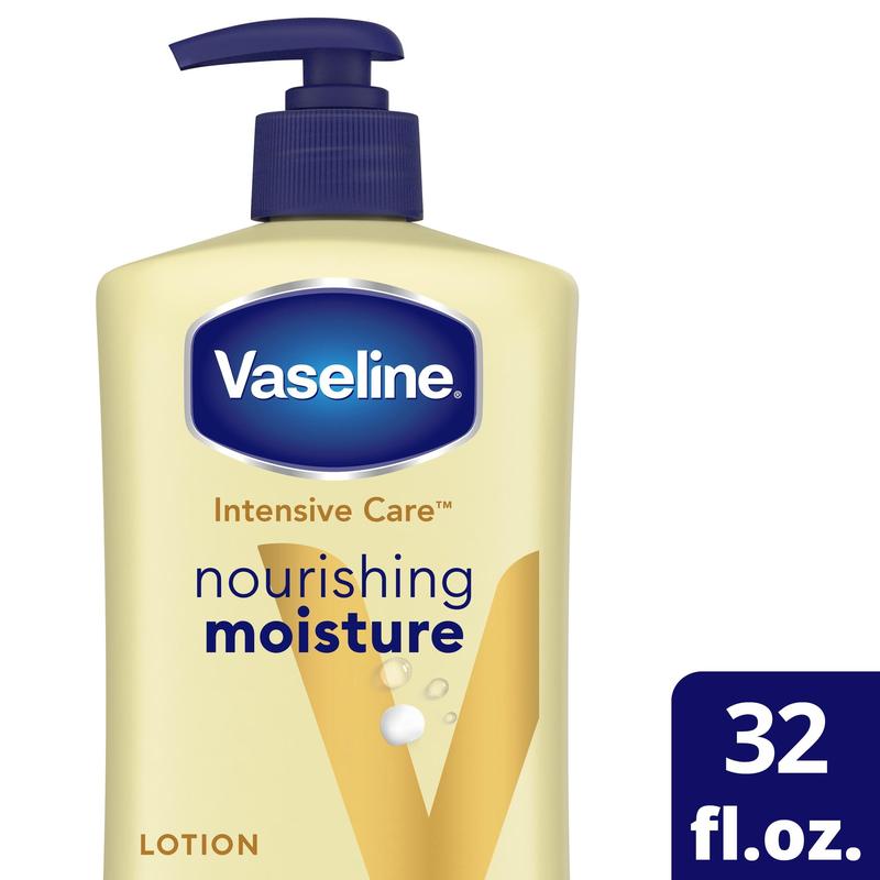 Vaseline Intensive Care Nourishing Moisturizer Non Greasy Women's Body Lotion All Skin, 32 oz