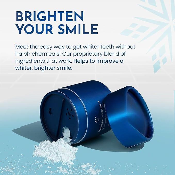 Teeth Whitening Magic Powder - Teeth Whitening Kit Supplement, Adds Whitening Effects to Any Toothpaste, Oral Care Product with Calcium Carbonate for White Teeth, Lavender & Mint Flavor,