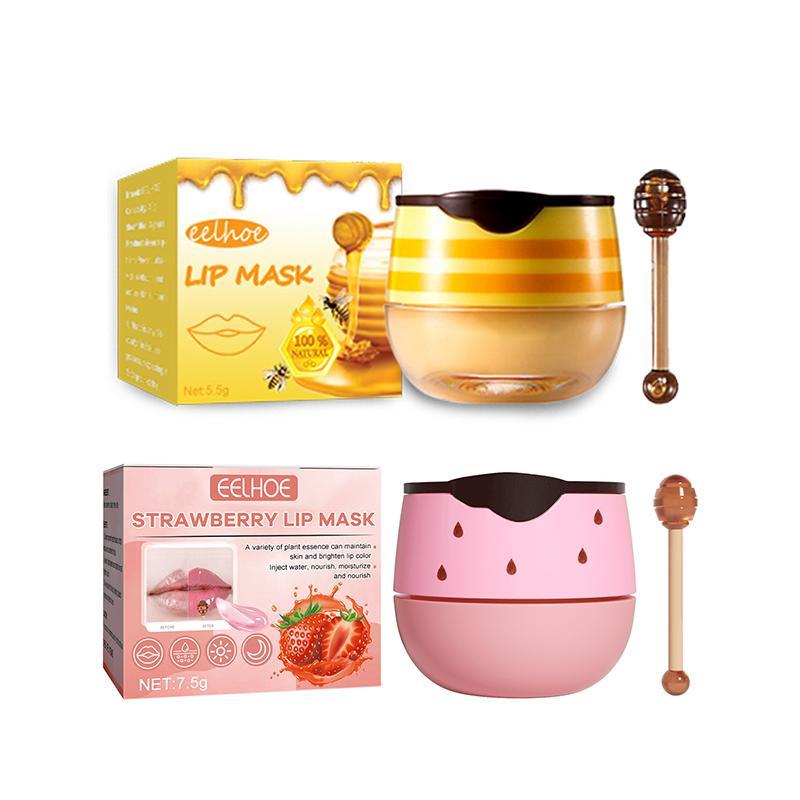 Moisturizing Lip Mask, 2 Boxes Hydrating & Nourishing Lip Mask with Applicator, Lip Care Product for Women & Girls Daily Use