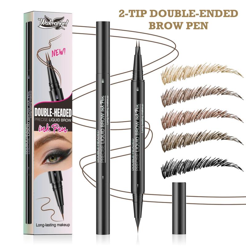 2-in-1 Curved Waterproof Eyebrow Pencil, Long-Lasting dual-ended eyebrow Pen with Dual-Fork Tip microblading brush, Precise, Gift black friday deals