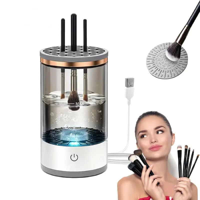 Christmas Gift Deeply Clean Electric Makeup Brush Cleaner Rotating Brush Head Makeup Brush Cleaner Time Saving Electric Makeup Brush Cleaner Portable Easy to Operate Makeup Brush Cleaner