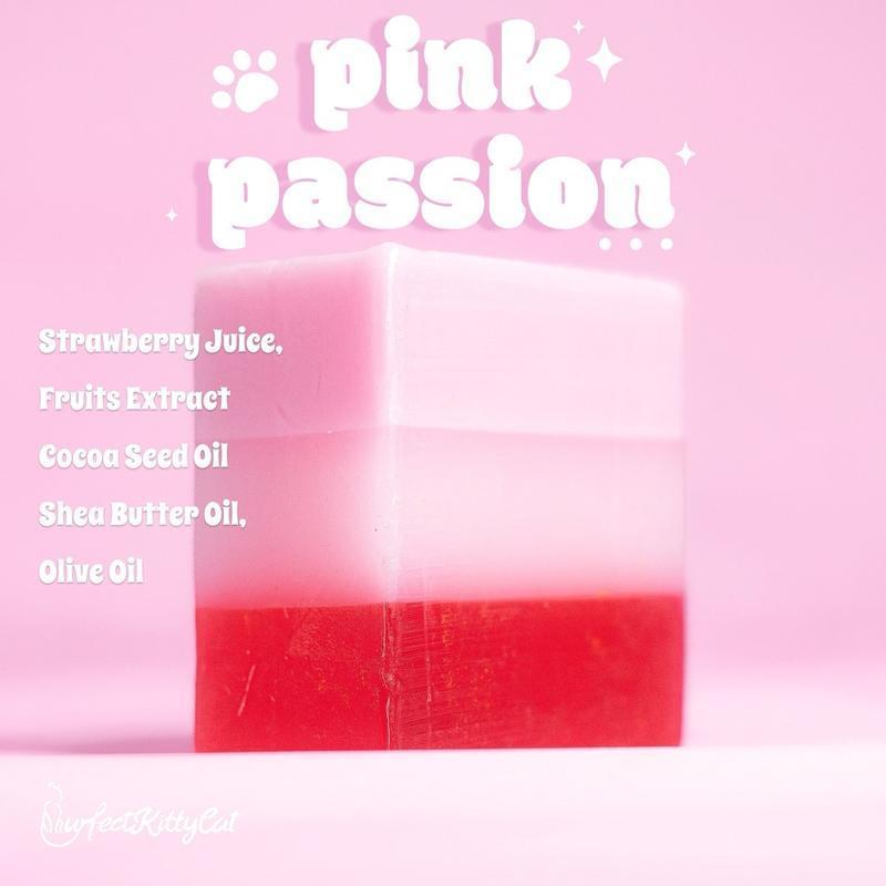 Premium Pink Passion Soap Bar | Strawberry Vitamins Skin Repair Comfort Hydrate Moisturizing Facial Cleansing Facial Wash Skincare Olive Plant Shea Moisturizer Moisture Cleanser nurture soaps european white seasonal soap Gentle Restore happy soap