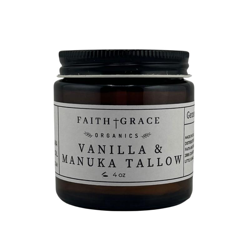 Organic Vanilla and Manuka Tallow, All purpose moisturizer, acne prone skin facial