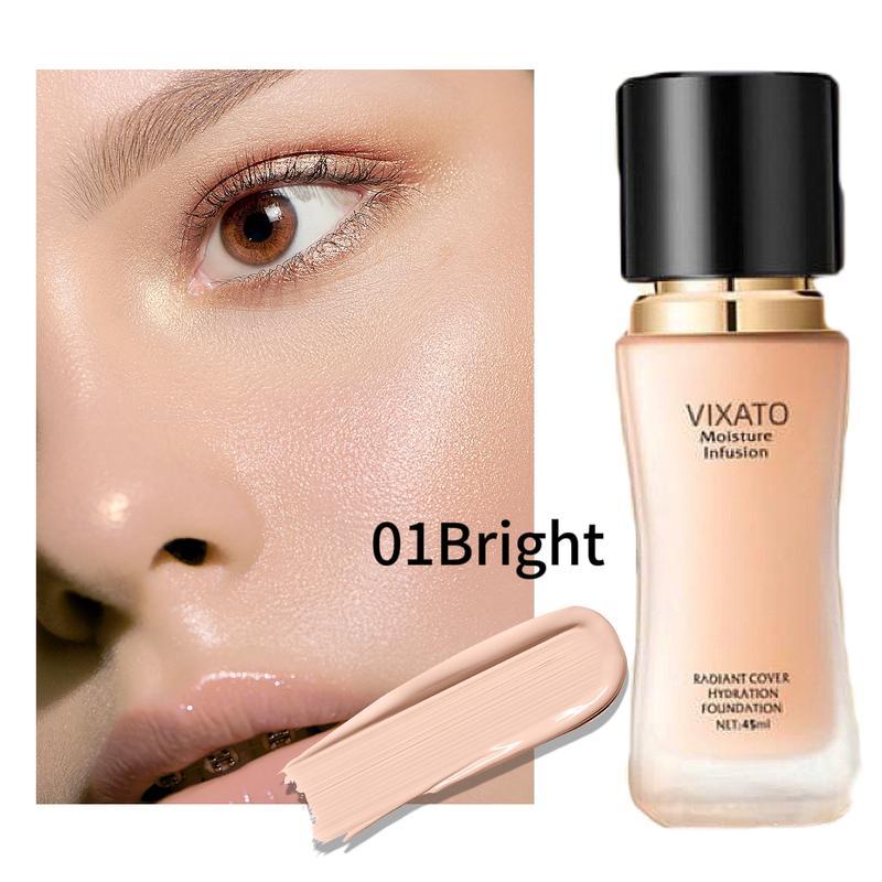 VIXATO Liquid Foundation Concealer + Moisturizer, Flawless makeup Cosmetic, Suitable For Most Skin, Makeup Hydration , Bright   Deutral   Dark