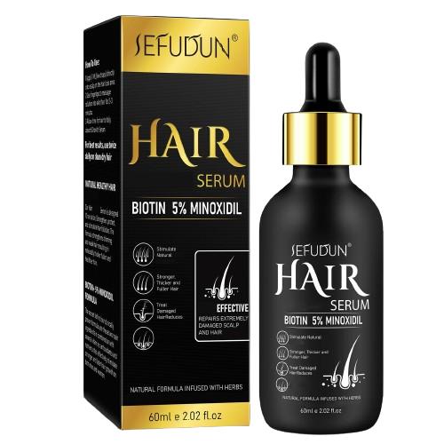 Sefudun 5% Minoxidil Hair Serum - 60ml for Optimal Morning & Evening Results