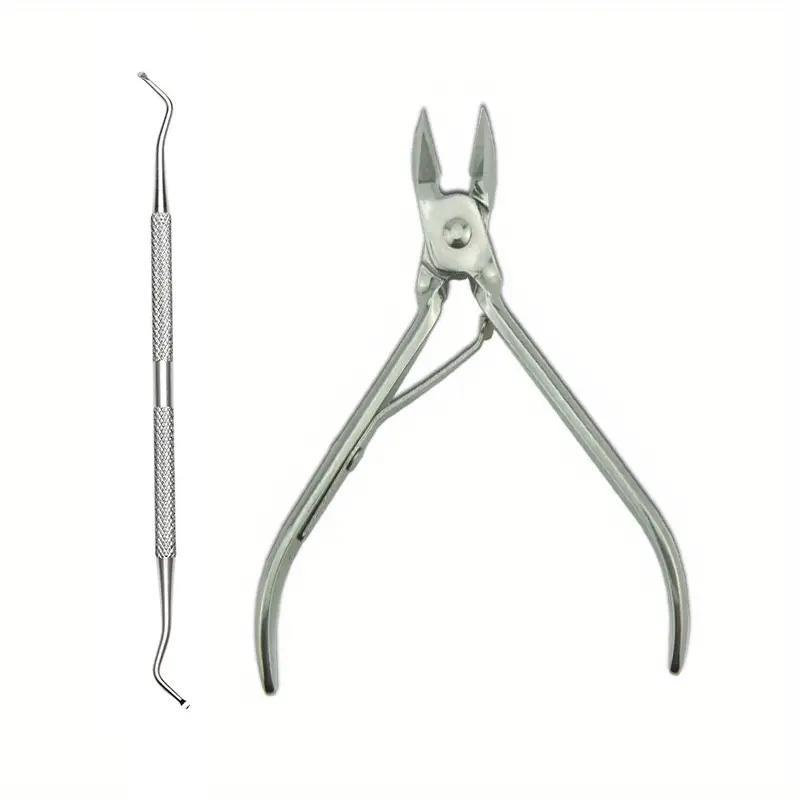 Ingrown Toe Nail Correction Nippers & Clipper Cutters, 2 Counts Dead Skin Dirt Remover, Paronychia Podiatry Pedicure Care Tool, Christmas Gift