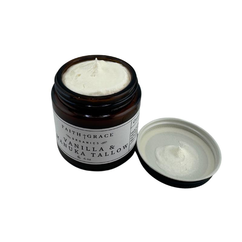 Organic Vanilla and Manuka Tallow, All purpose moisturizer, acne prone skin facial