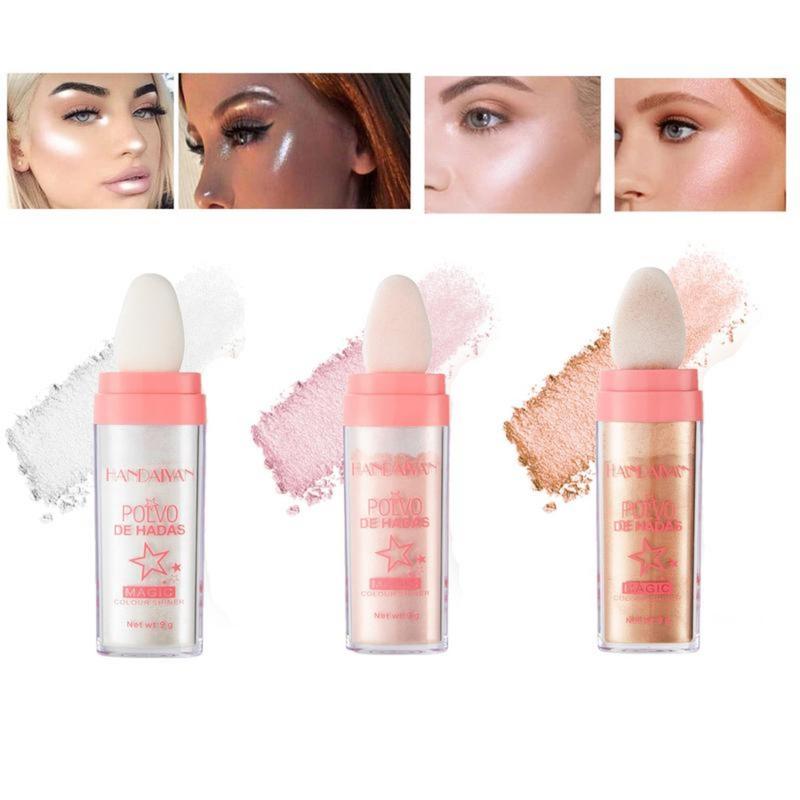 Fairy Glow Highlight Powder Stick – Natural 3D Highlighter for Face & Body, Shimmer Blusher & Glitter Makeup Gift Set for Radiant Skin