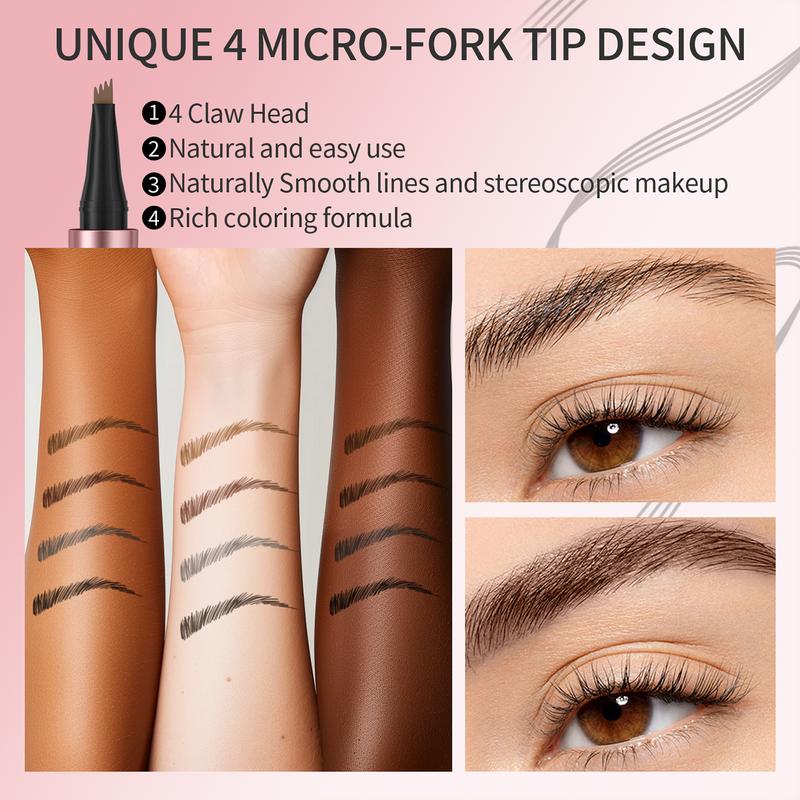 Microblading Eyebrow Pen, Eyebrow Pen with an Upgrade Micro-Fork Tip Applicator, Waterproof Long-Lasting Microblading Eyebrow Pencil, Brow Pen for Natural Looking Brows Makeup