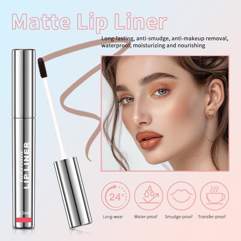 Long Lasting Peel Off Matte Lip Liner, 4 Counts set Waterproof Lip Stain, Lip Makeup Tool for Women & Girls, Cosmetic Lipliner, Lip Marker, Christmas Gift