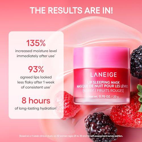 LANEIGE Lip Sleeping Mask Stocking Stuffer: Nourish, Hydrate, Vitamin C, Murumuru & Shea Butter, Antioxidants, Flaky, Dry Lips