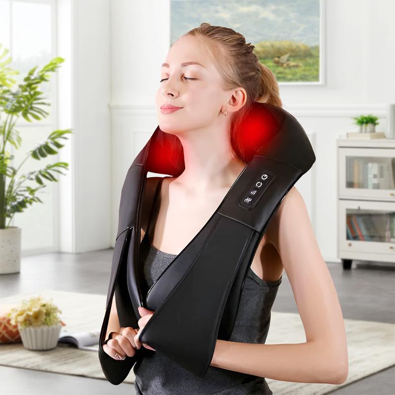 Shiatsu Neck and Back Massager Electric Deep Tissue 3D Kneading Massage Pillow for Neck Shoulder Leg Body Muscle Pain Relief Good for Office Home and Car Use Best Present for Parents (Black)