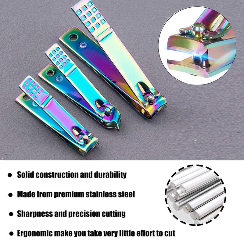 Manicure Set Nail Clippers Set Pedicure 18  Stainless Steel Manicure Kit Professional Grooming Care Tools Nose Hair Scissors Nail File.The Best Gift with Luxurious Case (Rainbow_18) Nail Care Daily