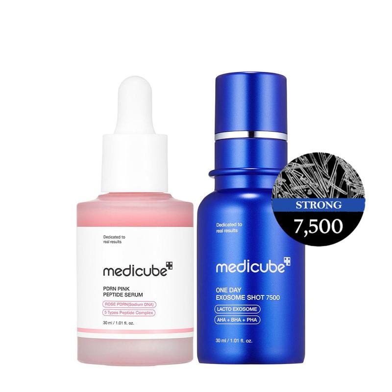 [Medicube Official Shop] Home Aesthetic Spot & Pore Duo l Experience Glass Glow Effect with Zero Exosome Spicule Serum + PDRN Pink Peptide Serum