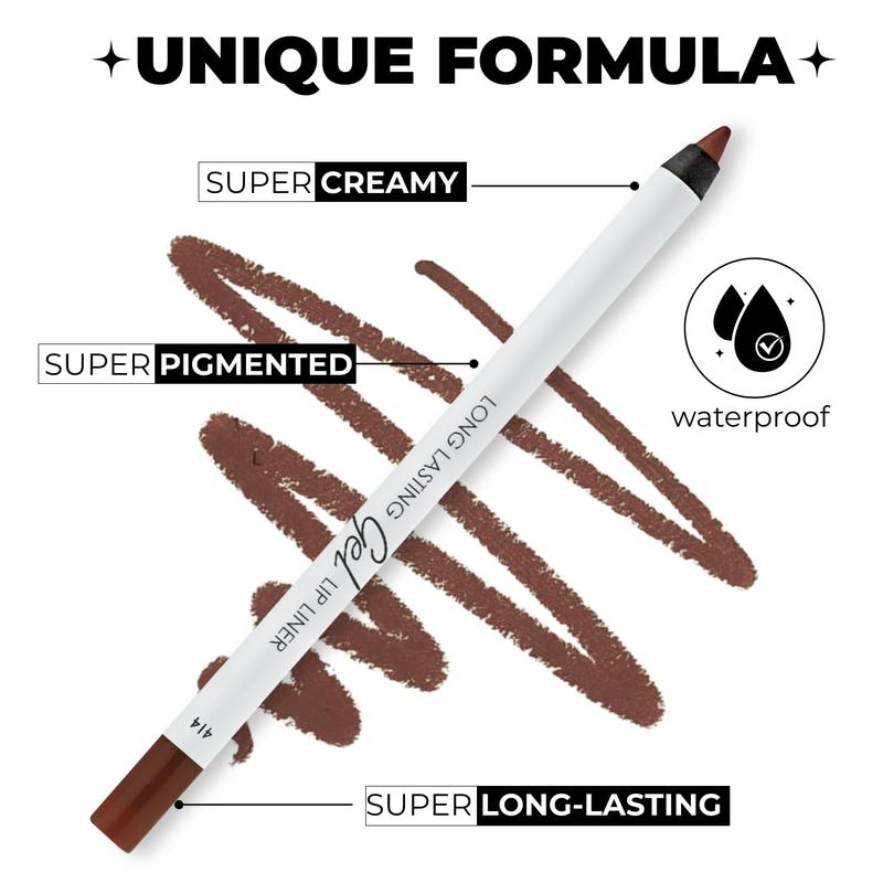 Matte Gel Lip Liner | Lightweight and velvety texture - Sharpenable - Long-lasting and waterproof - Vibrant, flawless color - Cruelty-free and paraben-free - 414, 1.7 g   0.05 oz. (Dark Brown)