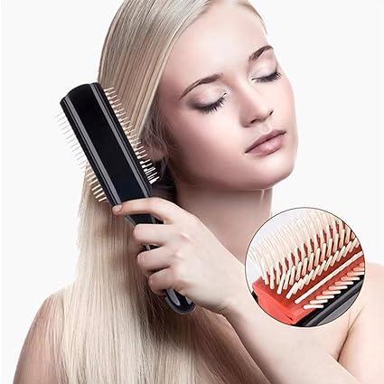 [Grab it Now] Hair Brush for Women Men Curly Wet or Dry Hair Classic Detangling Brushes 9 Row for Natural Thick Hair, Blow Styling Separating, Shaping Defining Curls Tools Travel Bristle Hairbrush purple hair brushes & combs heatless styling tools Handy