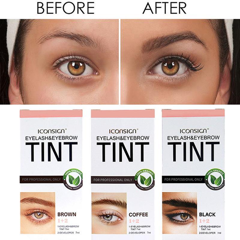 Long-Lasting Waterproof Eyebrow Dye Gel - Semi-Permanent, Sweatproof Tint in Black & Brown for All Skin Types