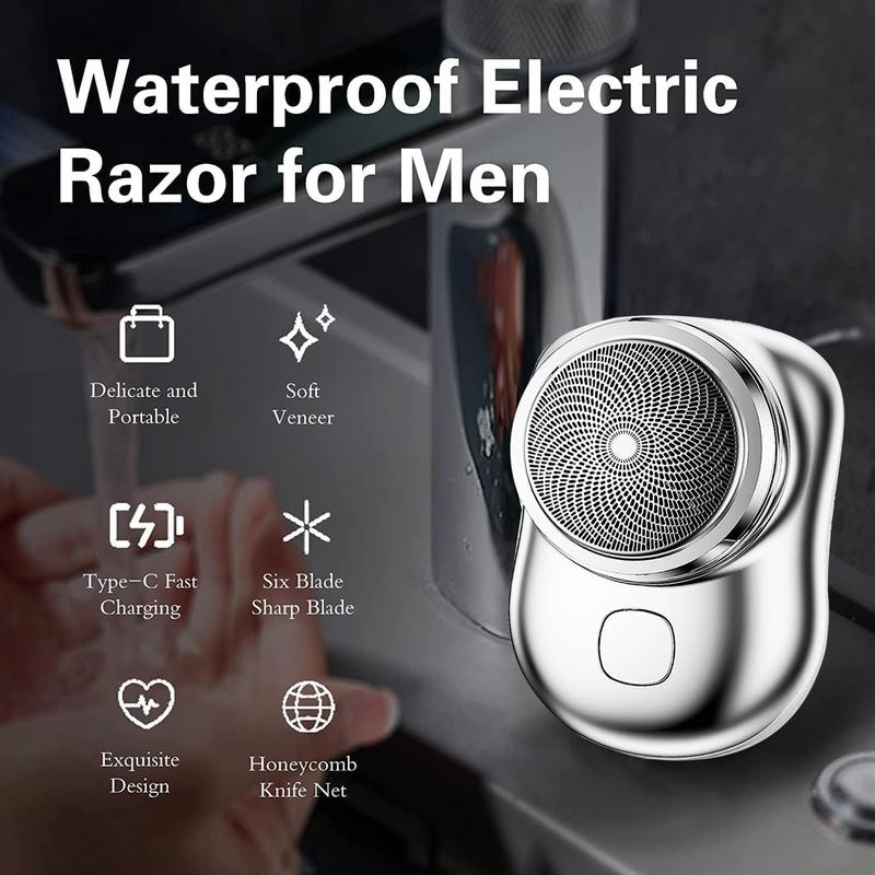 Mini Electric Shaver, Portable Electric Shavers for Men, Rechargeable Electric Razor for Men, Pocket Size Portable Shaver Wet and Dry, Easy One-Button Use, Suitable for Home, Travel, Car, and Gifts Hair Removal Comfort